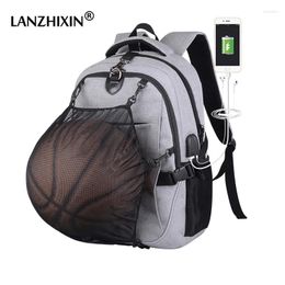 Backpack Oxford Basketball USB Men Anti-theft Lock Student School Bags Reflective Strip Computer Backpacks