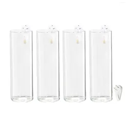 Vases 4Pcs Wall Hanging Planter Tubes Flower Arrangement Transparent Modern Art Plant