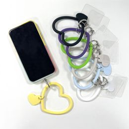 Silicone Heart-shaped Cellphone Lanyards Cute Charms Strap For Mobile Phone Strap Camera Keys Cord Keychain Hanging Rope