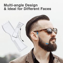 Facial Hair Template Kit Adjustable Beard Shaper Moustache Trimming Set Practical Beard Stencil Guide Non-slip Styling Tool