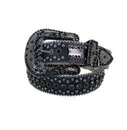 Black for simon Rhintone Men Belts Crafts Crocodile grain Belts for men in pu leather2611827