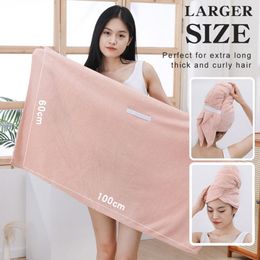 Thick Hair Drying Towel Super Soft Extra Hair Towel Wrap Highly Absorbent Anti-frizz Fast Drying Elastic Band for Easy Use Quick