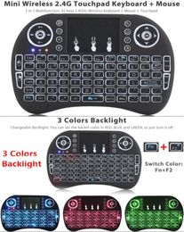 Gaming Keyboard i8 mini Wireless Mouse 24g Handheld Touchpad Rechargeable Battery Fly Air Mouse Remote Control with 7 Colours 6080044