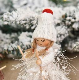 Christmas decoration wooden girl hat scarf ski tassel ornament pendant family decor girls child Xmas gift7495761