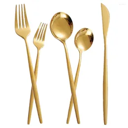 Dinnerware Sets Cutlery Set Reusable Silverware Cocktail Kitchen Supplies Stainless Steel Flatware Tableware