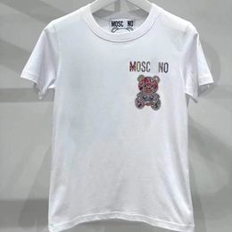 2024 SS Designer T-shirt Women's Bear Diamond Cotton T-shirt Men's Black classic letter top Short sleeve summer outdoor leisure sports men's and women's shirts