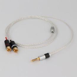 Preffair OFC 4.4 mm to 2rca audio cable HiFi Phone Computer to Amplifier Audio Cable 4.4 to Double rca cable