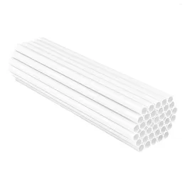 Disposable Cups Straws 50 Pieces Plastic White Cake Dowel Rods For Tiered Construction And Stacking (0.4 Inch Diameter 12 Length)