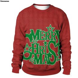 Sweatshirts Men Women Autumn Winter Ugly Christmas Sweater 3D Funny Printed Holiday Party Crewneck Sweatshirt Pullover Xmas Jumpers Tops