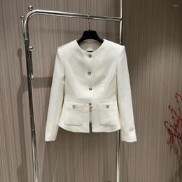 Women's Jackets 2024 Spring/Summer Asymmetric Design Waist Wrapped With Diamond Buckle Decorative Luxury Style Coat