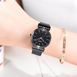Starry Sky Watch Woman Black Watches Fashion Casual Female Wristwatch Waterproof Steel Ladies Dress Watch