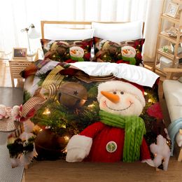 Santa Claus Bedding Set Duvet Cover New Year Gift Quilt Cover Boys Girls Bed Set Christmas Decorations House Bedding Set