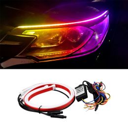 2pcs Led Car Drl Daytime Running Lights With Turn Signal Super Bright Multifunctional APP Remote Voice Control Decorative Lamp