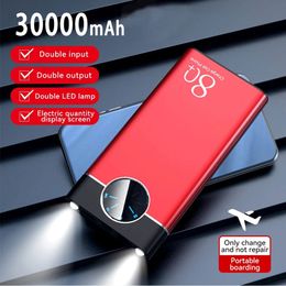30000mAh Large Capacity Aluminum Alloy Power Bank Multi-Socket Super Fast Charging Thin Portable Power Bank 2023 New Model