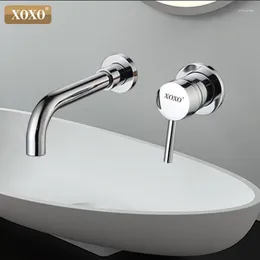 Bathroom Sink Faucets Luxury Black Paint Brass Wall Installation Basin Faucet Order Toilet Rotate 360 Degrees Cold Mixer Tap Chrome 22201H