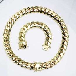 Wholesale Choker Miami Cuban Chain Moissanite Chain Men Necklace 14k Gold Cuban Link Chain Fashion Jewellery Necklaces