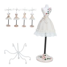 Jewelry Stand Display Earrings Necklace Holder Storage Polyresin Doll Holder with Rotatable Bracket Holder Stand