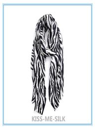 KMS Black and white zebra stripe wool scarf shawl thin allmatch scarf shawl dualuse for Women 20070CM110G5132825