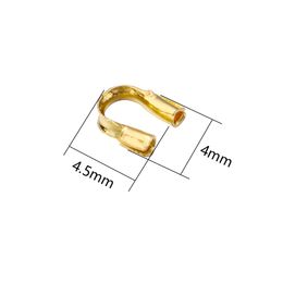 SAUVOO 100pcs U Shaped Wire Protector Closure Connector Horseshoe Buckle Guard Wire End Clasps Tube Hole For DIY Jewelry Making