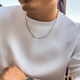 Chains 3 Colour Simple Chain Necklace For Men Trendy Daily Collar On The Neck Accessories 2024 Fashion Jewellery Male Boy Girl Gift