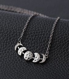 Fashion Moon Phase Necklace Moon Lunar Eclipse Necklaces Pendants Astrology Jewelry Long Chain Statement Necklace Kolye ps11403964164