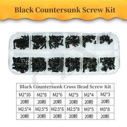 240pcs M2 M2.5 M3 Screw Set KM Machine Repair Screw Flat Head Phillips Drive Accessories for Computer Electronic Laptop Screws