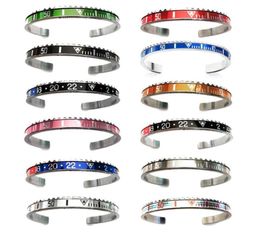 Bangles Mixed Style Stainless Steel Manchette Open Initial Cuff Bangle Speedometer Bracelet SP017701511