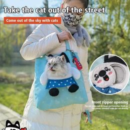 Cat Carriers One-shoulder Canvas Funny Handbag Outing Small Backpack Bag Cartoon Style Interactive Messenger Dog Camera Z6h3