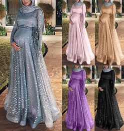 S5XL Elegant Muslim Dresses for Women Abaya Double Maternity Dress Maxi Dress Long Sleeve Dubai Kaftan Caftan Moroccan Arab9335308