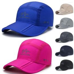 Ball Caps Folding Baseball Cap Outdoor Sports Solid Colour Quick Drying Mountaineering Adjustable Breathable Sun Visor Hat