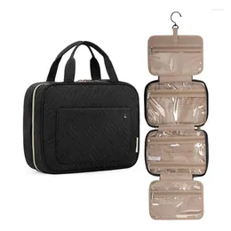 Storage Bags 4 Compartments Toiletry Bag Travel With Hanging Hook Water-resistant Makeup Cosmetic Organizer For Accessories
