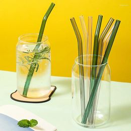 Drinking Straws Terprun 4 Pcs Reusable Glass Eco Friendly Cocktail 8mm Straight Bent Beverages Milk Coffee