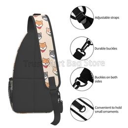 Cute Shiba Inu Dog Print Sling Bag Backpack Crossbody Chest Bags Lightweight Shoulder Bags for Travel Hiking Gym Sport Daypack