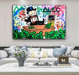 Alec Monopoly Rich Money Man Canvas Painting on the Wall Art Posters and Prints Graffiti Art Wall Pictures Home Decor Cuadros7149316