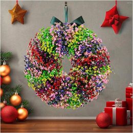 Decorative Flowers Christmas Wreaths Front Door Artificial Flower Cottage Fall Wall Heart Rose Wreath