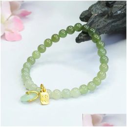 Bangle Natural Sunny Water Gradient Hetian Jade Bracelet Womens Same-Style Fine Girl Jewellery Birthday Gift Drop Delivery Bracelets Dhlnc