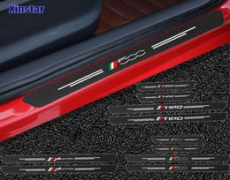 4pcs Carbon Fibre Car Door Sills Guards Sticker For Fiat Panda 500 500x 500l TIPO PUNTO5030365