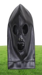 Quality Soft PU Leather Breathable Mask Hood Open Mouth Eyes Wet look R523466196