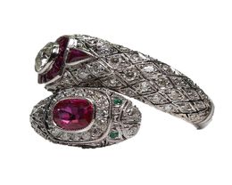Antique Art Deco 925 Sterling Silver Ruby White Sapphire Ring Anniversary Gift Say Size 5 121386890