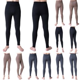 Men Women Thermal Underwear Long Johns Wool Pants Thicken Keep Warm Bottom Pants Solid Soft Nightwear Super Elasticity Sleepwear