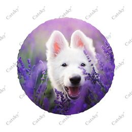 Animal - White Shepherd Print Spare Tire Cover Waterproof Tire Wheel Protector for Car Truck SUV Camper Trailer Rv