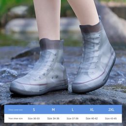 Waterproof Silicone Shoe Cover High Top Rain Boots Cover Non-slip Shoes Protector Outdoor Reusable Thickened Footwear Children