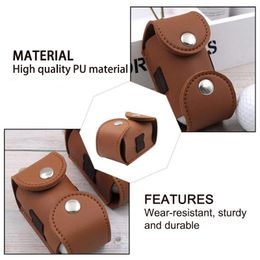 Golf Ball Waist Bag Golf Accessories Storage Portable Leather Sports Bag Small SizeHook Clip Fixed Storage Buckle Handbag