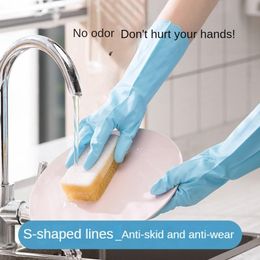 CHAHUA Long Sleeve Dishwashing Gloves Multifunctional Kitchen Household Cleaning Laundry Waterproof Durable Rubber Gloves