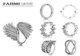 FAHMI 100 925 Sterling Silver Majestic Feathers Ring TIMELESS ZIG ZAG RING HEART SWIRLS RINGS ALLURING SMALL BRILLIANT CUT RING3088145