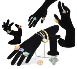 Hand Shaped Ring Stand Bracelet Holder Bangle Rack Jewelry Display Rings Shelf Black Velvet Female Mannequin Hand41706539912309