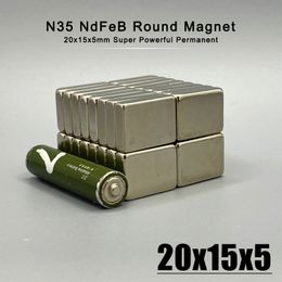 10/20/50Pcs 20x15x5mm Neodymium Material 20*15*5 mm NdFeB N35 Magnets Strong Block magnet Magnetic Materials Imanes