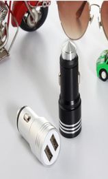 Universal 31A Safety Hammer Aluminium Metal Dual USB Car Charger For Samsung xiaomi Android Phone 2 ports USB Output Fast Charge 7599118