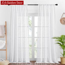 Curtain Tulle Sheer Curtains For Living Room Kitchen Hall Window Bathroom Blinds Voile Ready-made Cortinas Linen Texture