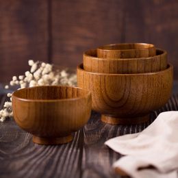 Japanese Sour Jujube Wood Bowl Adult and Children's Wood Bowl Rice Salad Noodles Bowl Household Tableware